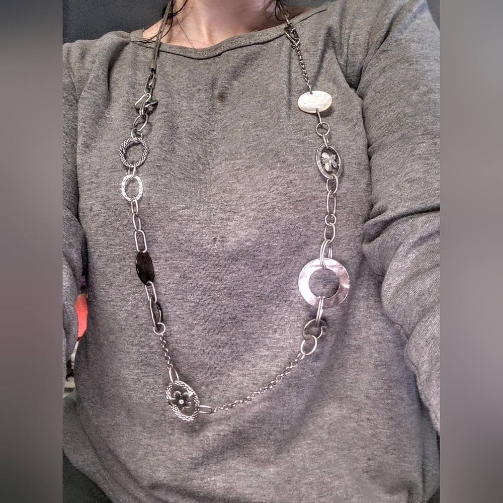 Chic Silver and Black Necklace